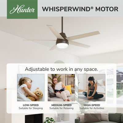 60 inch Aerodyne Wi-Fi ENERGY STAR® Matte Bronze Ceiling Fan with LED Light Kit and Handheld Remote