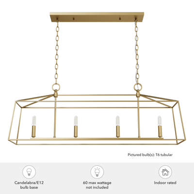 Fair Oaks 40-inch 4-light Luxe Gold Linear Chandelier