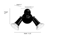 11.25''  Matte White 2 Light Flood Light