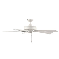 52 Inch Velbreeze AC Matte White Outdoor Ceiling Fan 5-Blade