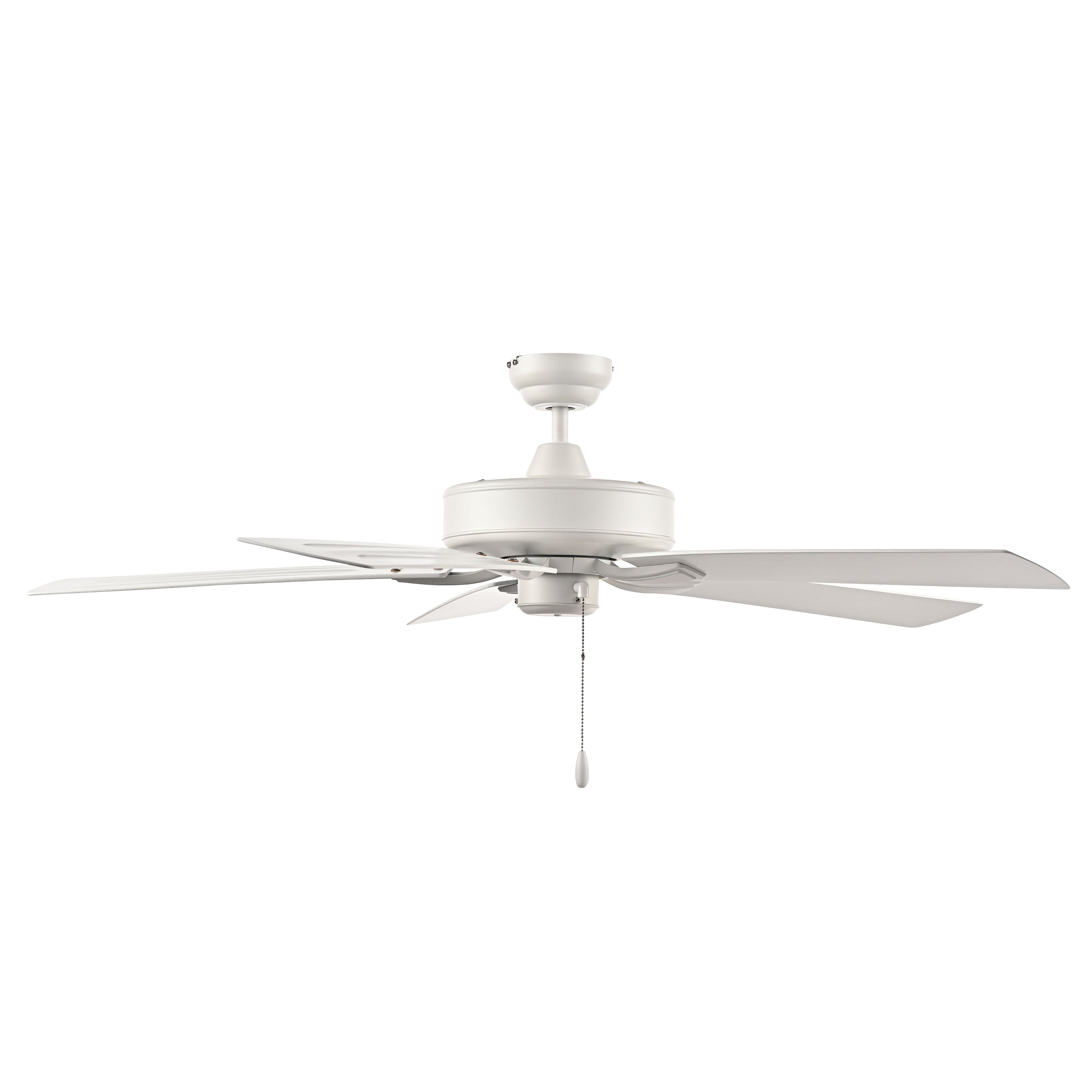 52 Inch Velbreeze AC Matte White Outdoor Ceiling Fan 5-Blade