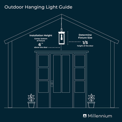 17.5'' Dutton Powder Coated Black 1 Light Hanging Lantern