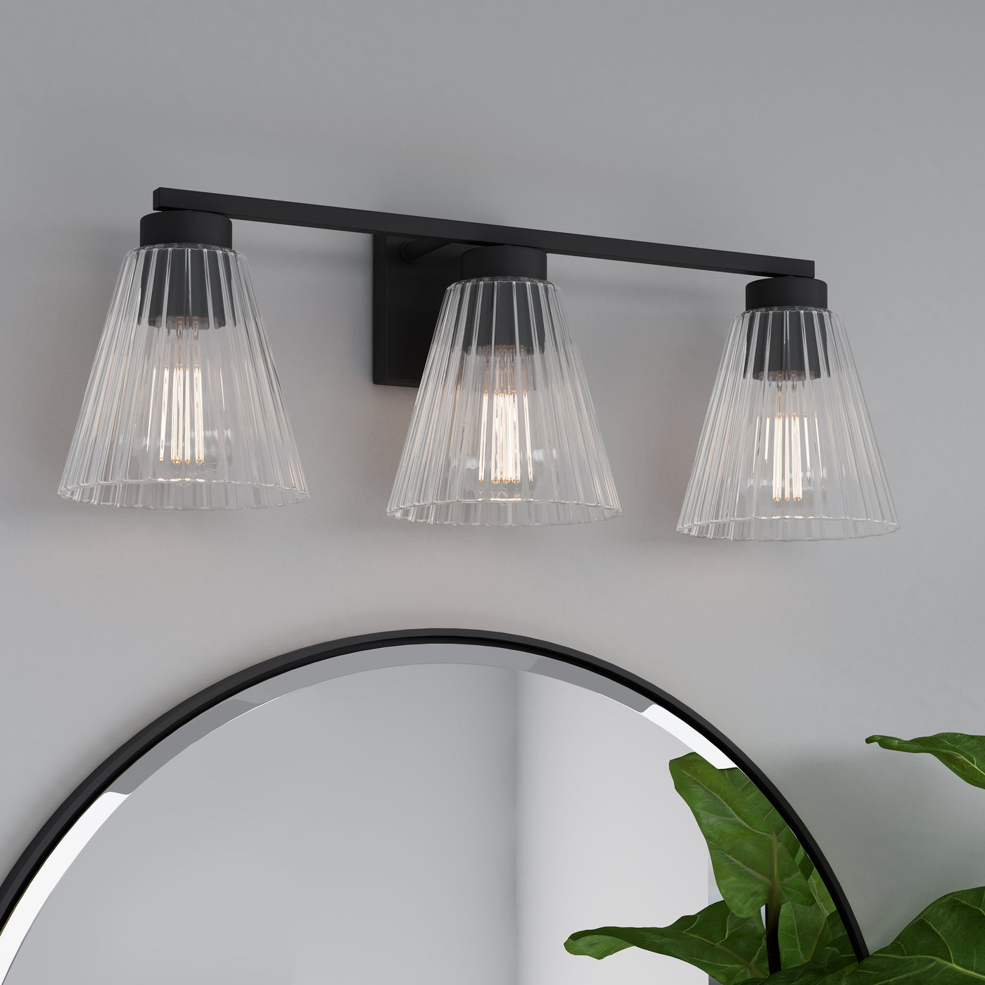 22.75'' Riville Matte Black 3 Light Bath Vanity