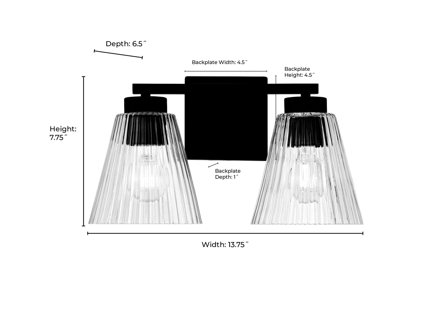 13.75'' Riville Chrome 2 Light Bath Vanity