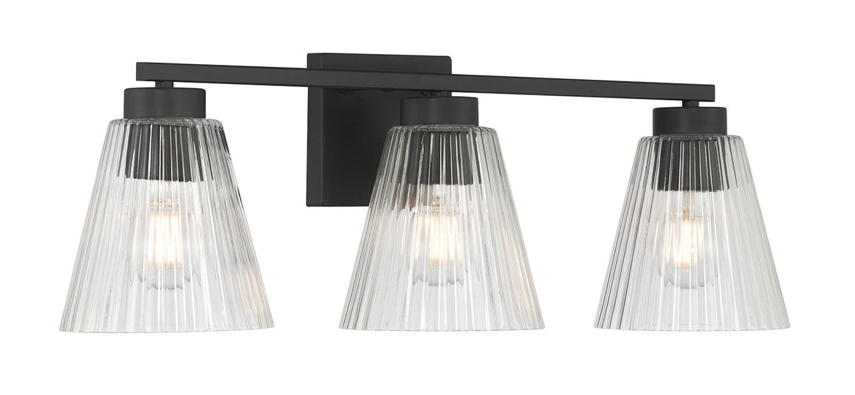 22.75'' Riville Matte Black 3 Light Bath Vanity