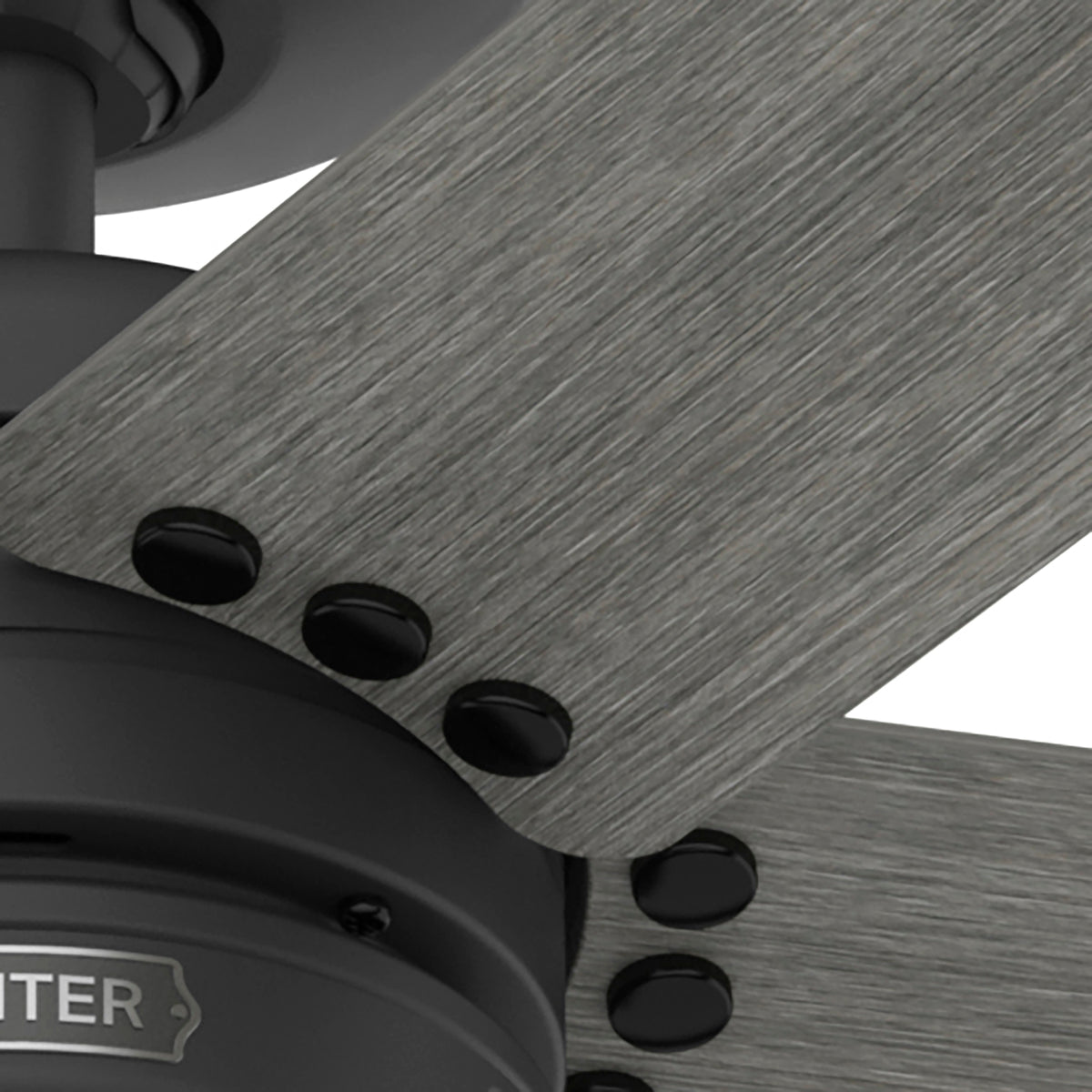 52 inch Burton Matte Black Damp Rated Ceiling Fan and Wall Control