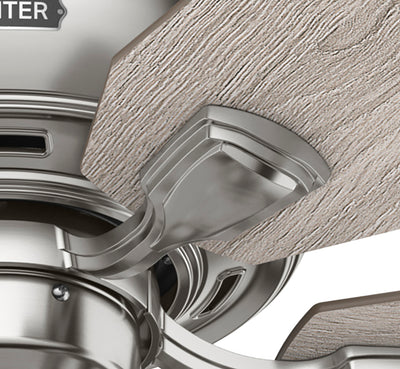 52 inch Rosner Brushed Nickel Ceiling Fan with LED Light Kit and Pull Chain