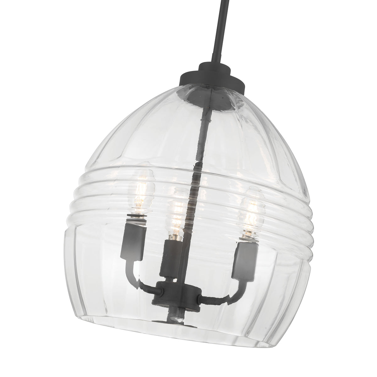 15.25'' Miravelle Matte Black 3 Light Pendant