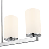40-inch Verlana Chrome 5-Light Etched White Glass Linear Chandelier