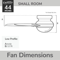 Casablanca 44 inch Isotope Brushed Nickel Low Profile Ceiling Fan with LED Light Kit and Wall Control