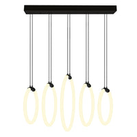 Hoops Integrated LED Black Chandelier