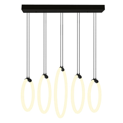 Hoops Integrated LED Black Chandelier