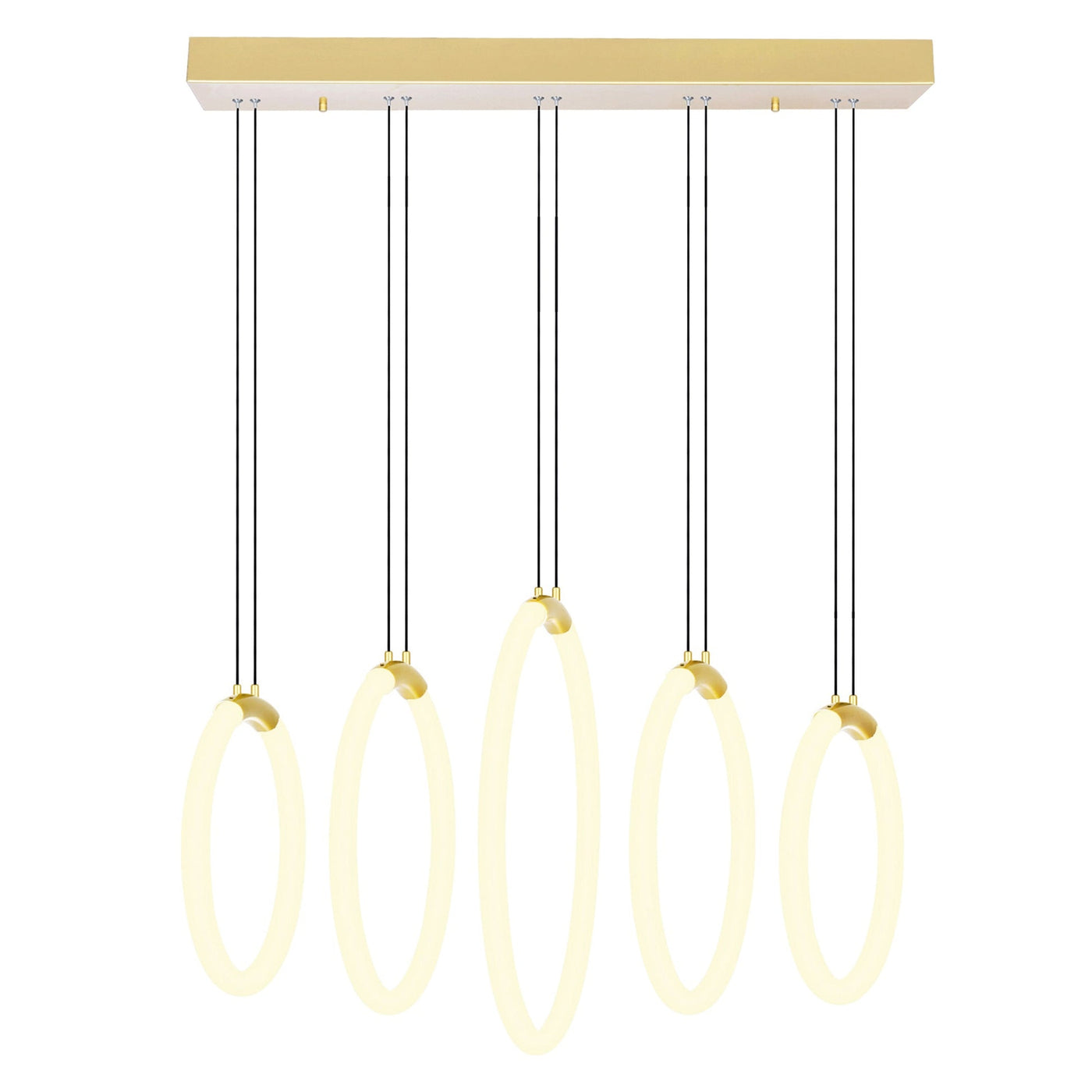 Hoops Integrated LED Gold Chandelier