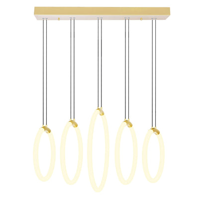 Hoops Integrated LED Gold Chandelier