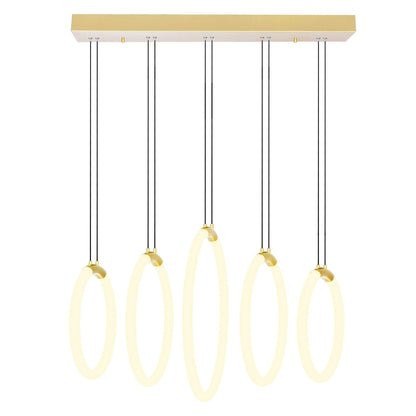 Hoops Integrated LED Gold Chandelier