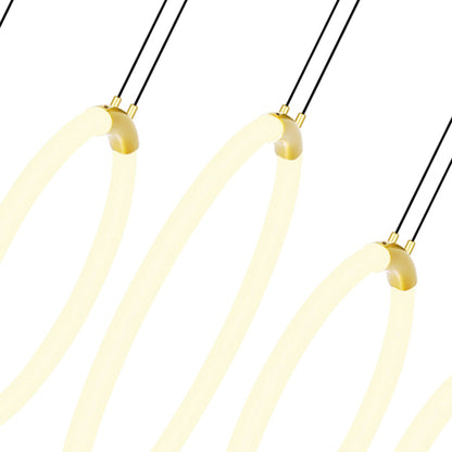 Hoops Integrated LED Gold Chandelier