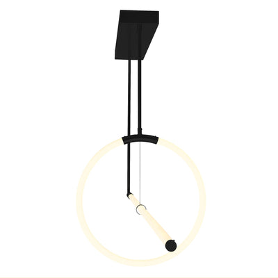 Hoops Integrated LED Black Chandelier