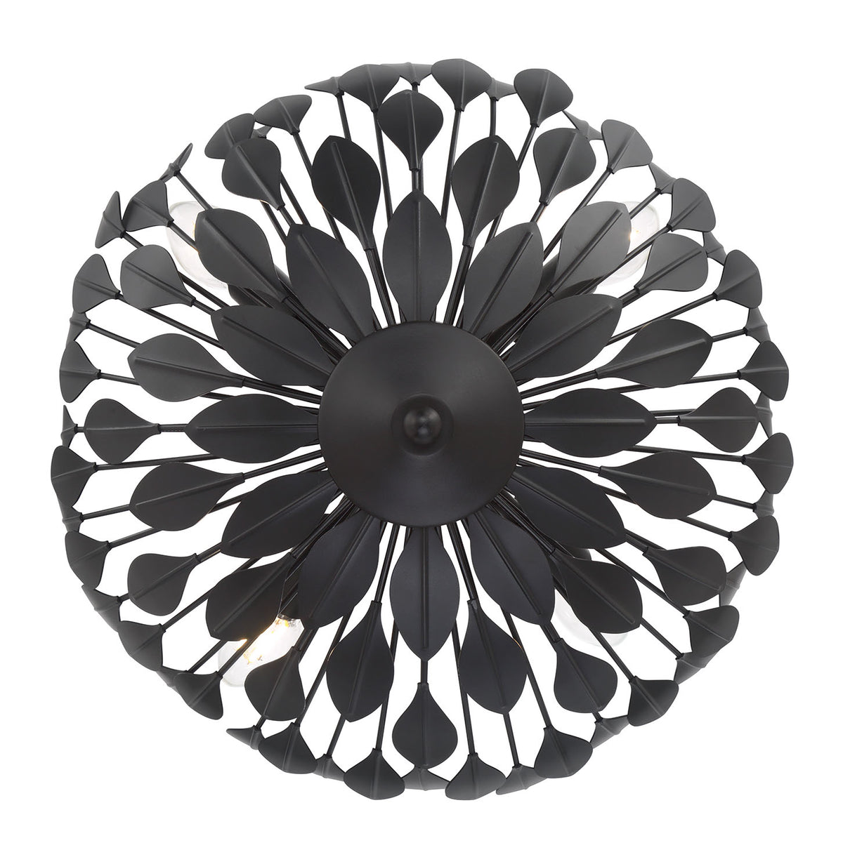 12.75'' Merylmint Matte Black 4 Light Semi-Flush Mount