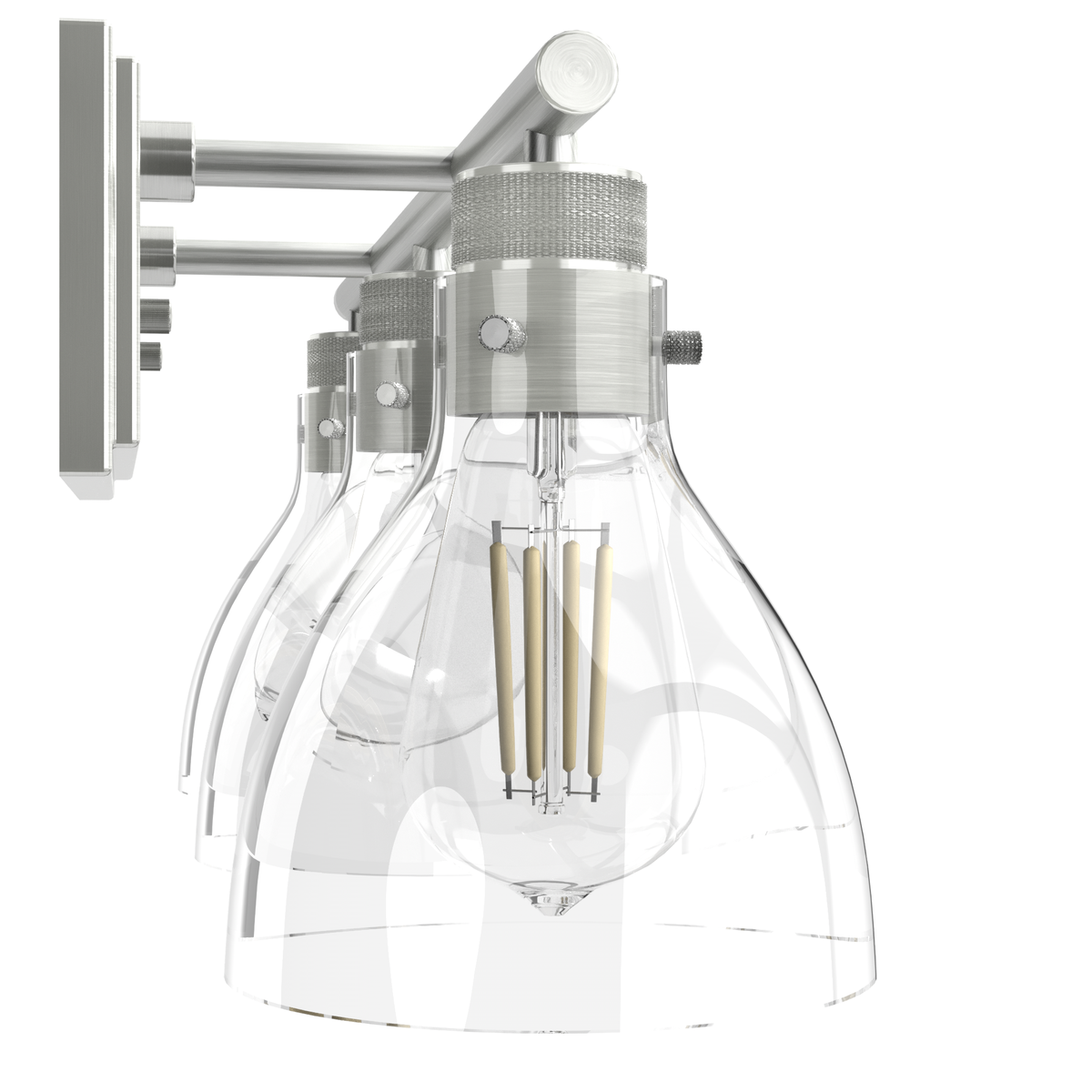 Van Nuys 23.5-inch 3-light Brushed Nickel Vanity Light with Clear Glass