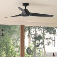 60 inch Mosley ENERGY STAR® Matte Black Damp Rated Ceiling Fan and Wall Control