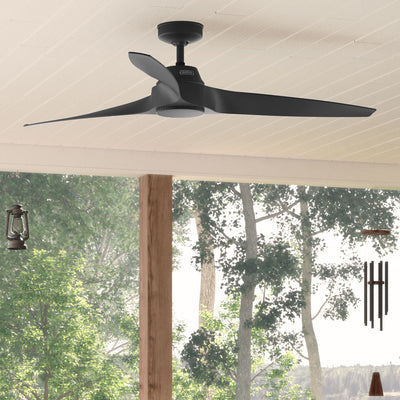 60 inch Mosley ENERGY STAR® Matte Black Damp Rated Ceiling Fan and Wall Control