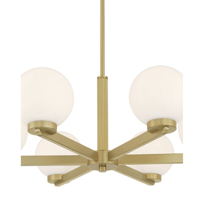 10.5'' Ardeva Vintage Brass 6 Light Chandelier