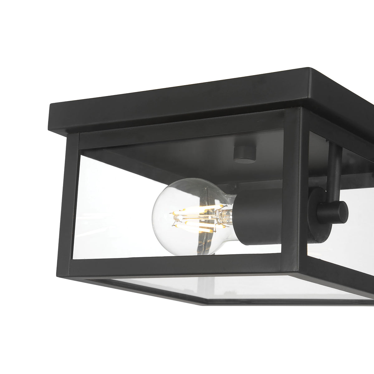 4.75'' Evanton Powder Coated Black 1 Light Flush Mount