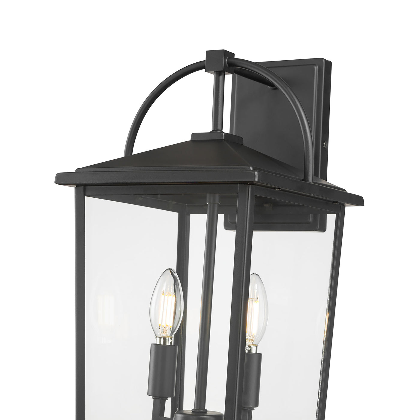 9'' Strathden Powder Coated Black 2 Light Lantern