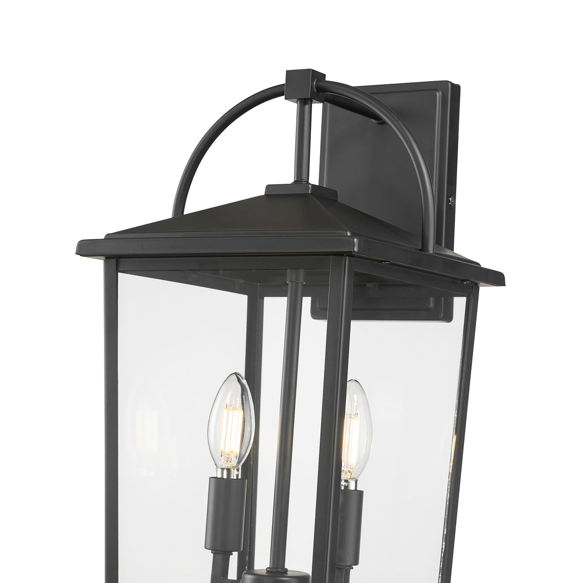9'' Strathden Powder Coated Black 2 Light Lantern