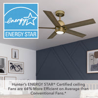52 inch Erling ENERGY STAR® Luxe Gold Ceiling Fan with LED Light Kit and Handheld Remote