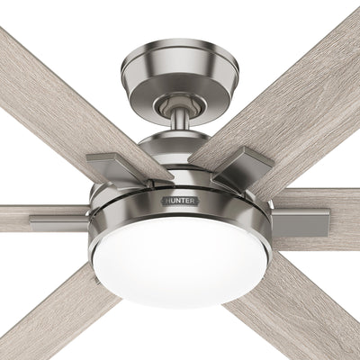 52 inch Georgetown ENERGY STAR® HunterExpress Brushed Nickel Ceiling Fan with LED Light Kit and Handheld Remote