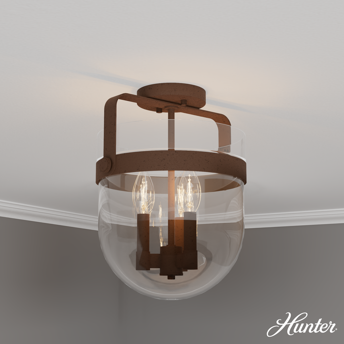 Lochemeade 9-inch 1-light Brushed Nickel Pendant with Clear Seeded Glass