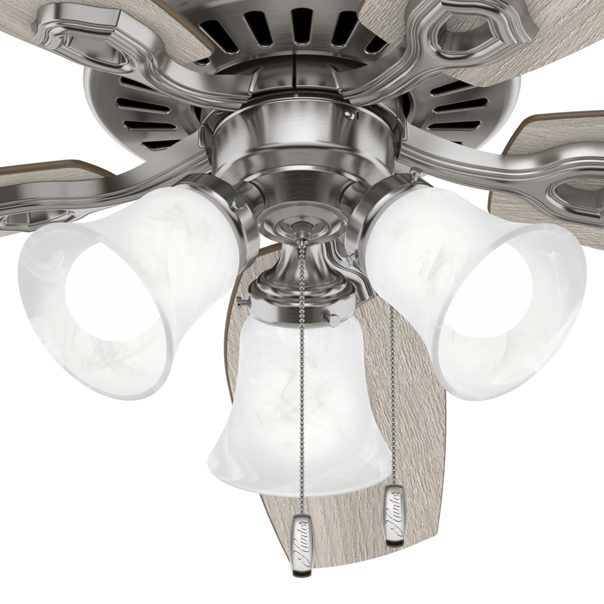 52 inch Builder Brushed Nickel Ceiling Fan with LED Light Kit
