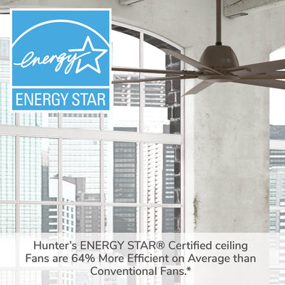 72 inch Downtown ENERGY STAR® Matte Bronze Damp Rated Ceiling Fan and Wall Control