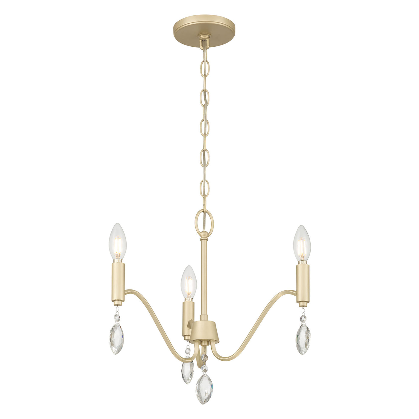 15'' Aureline Aged Silver 3 Light Chandelier