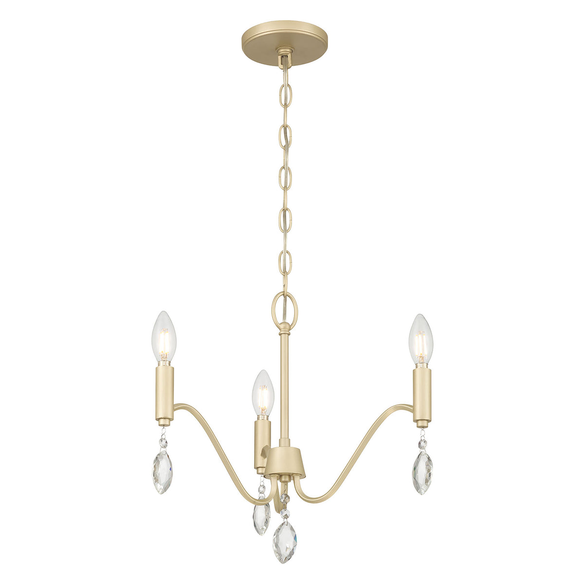 15'' Aureline Aged Silver 3 Light Chandelier