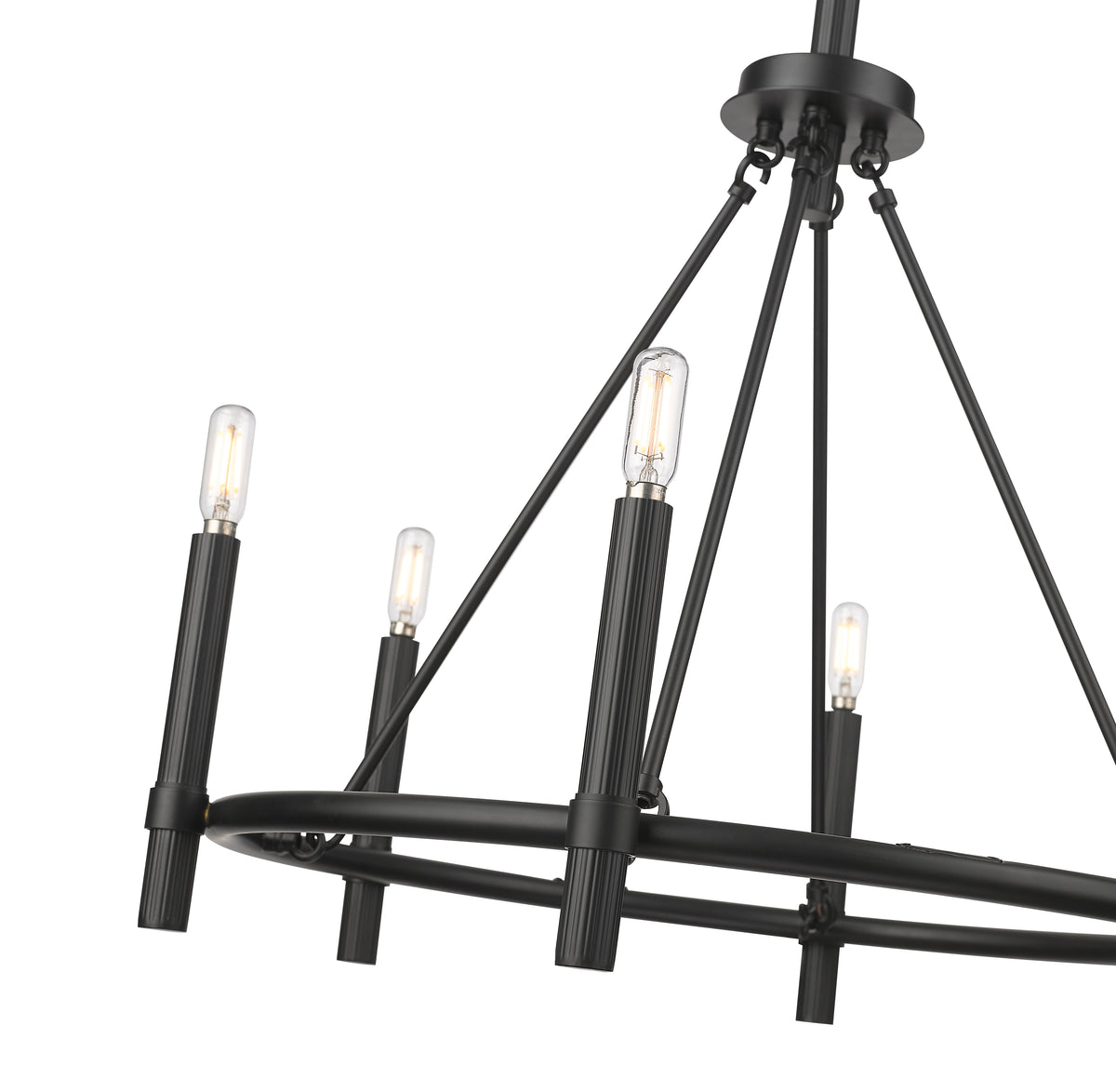 23.25'' Skyva Matte Black 6 Light Chandelier