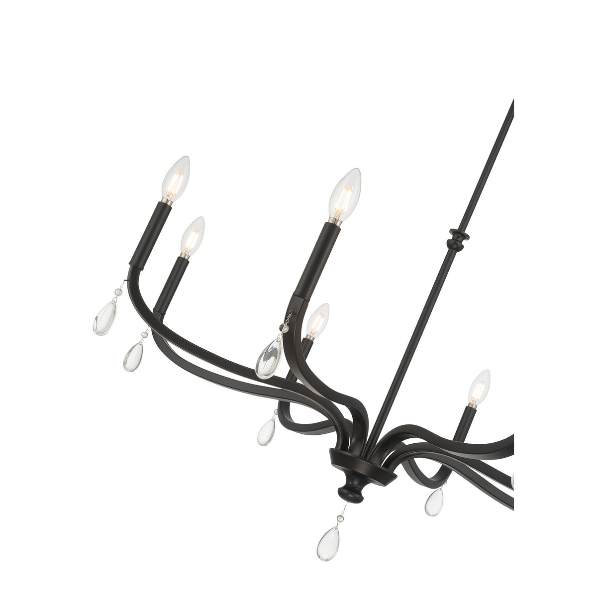 21.75'' Viremont Matte Black 8 Light Chandelier