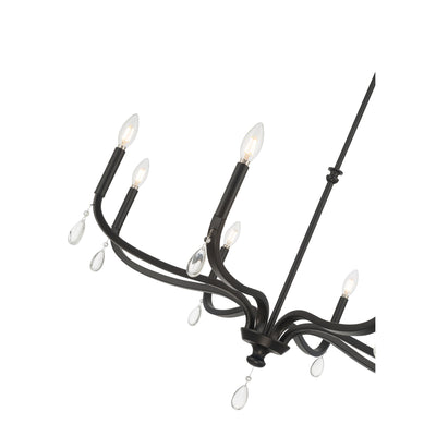 21.75'' Viremont Matte Black 8 Light Chandelier