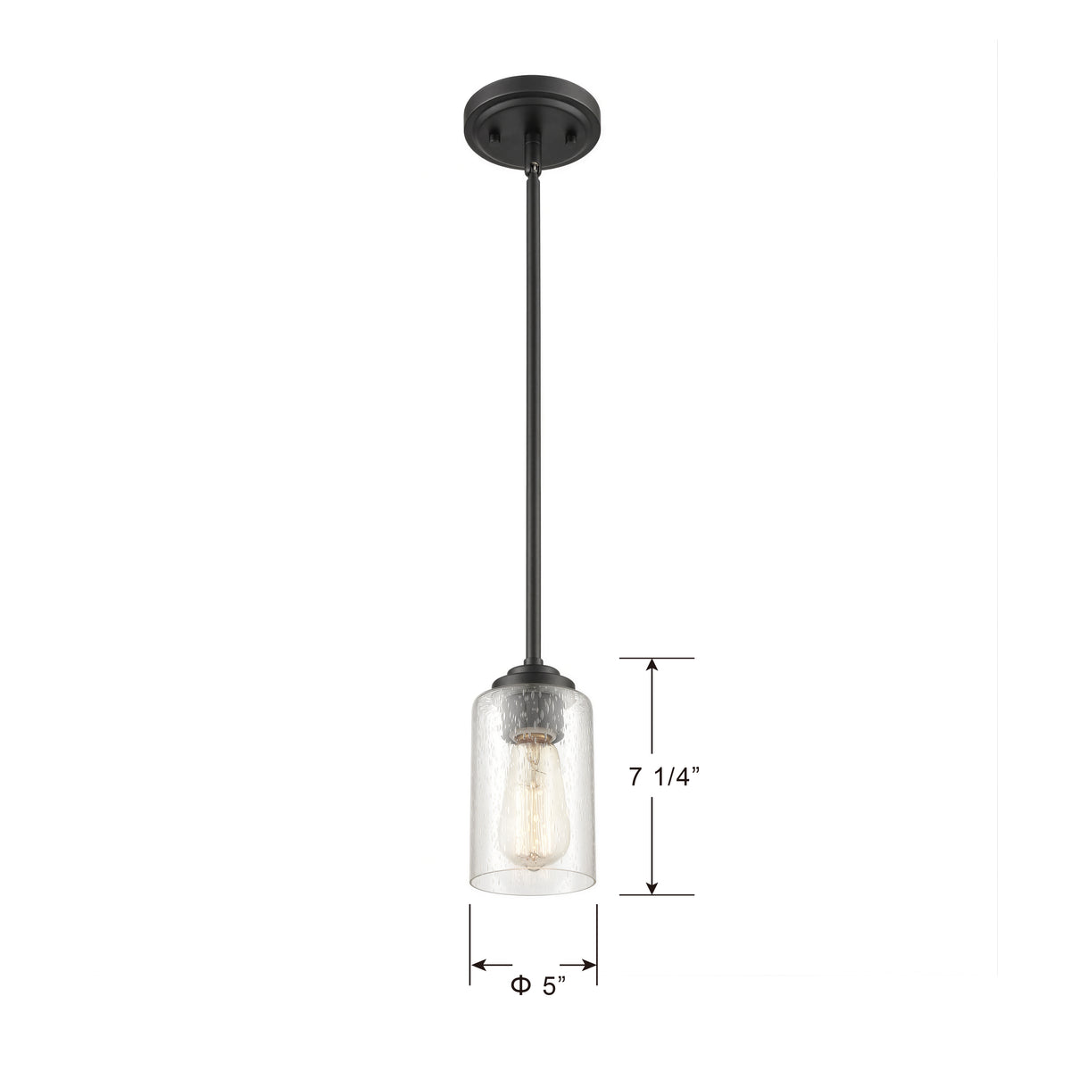 45.5'' Moven Matte Black 1 Light Mini Pendant