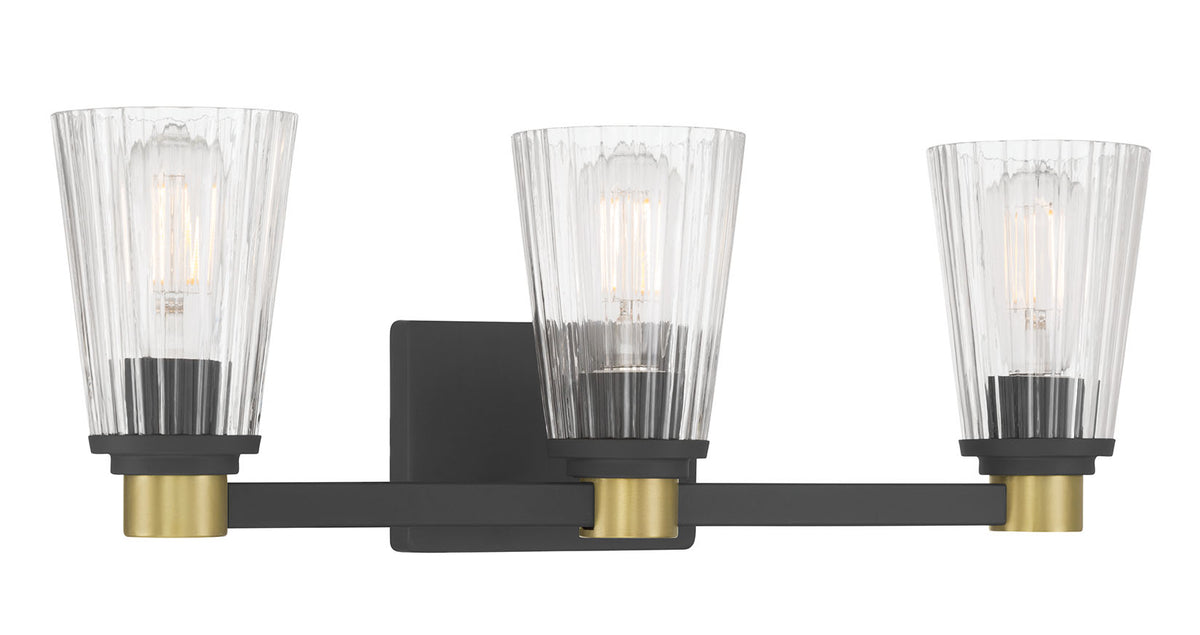 21.75'' Lustria Matte Black 3 Light Bath Vanity