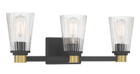 21.75'' Lustria Matte Black 3 Light Bath Vanity