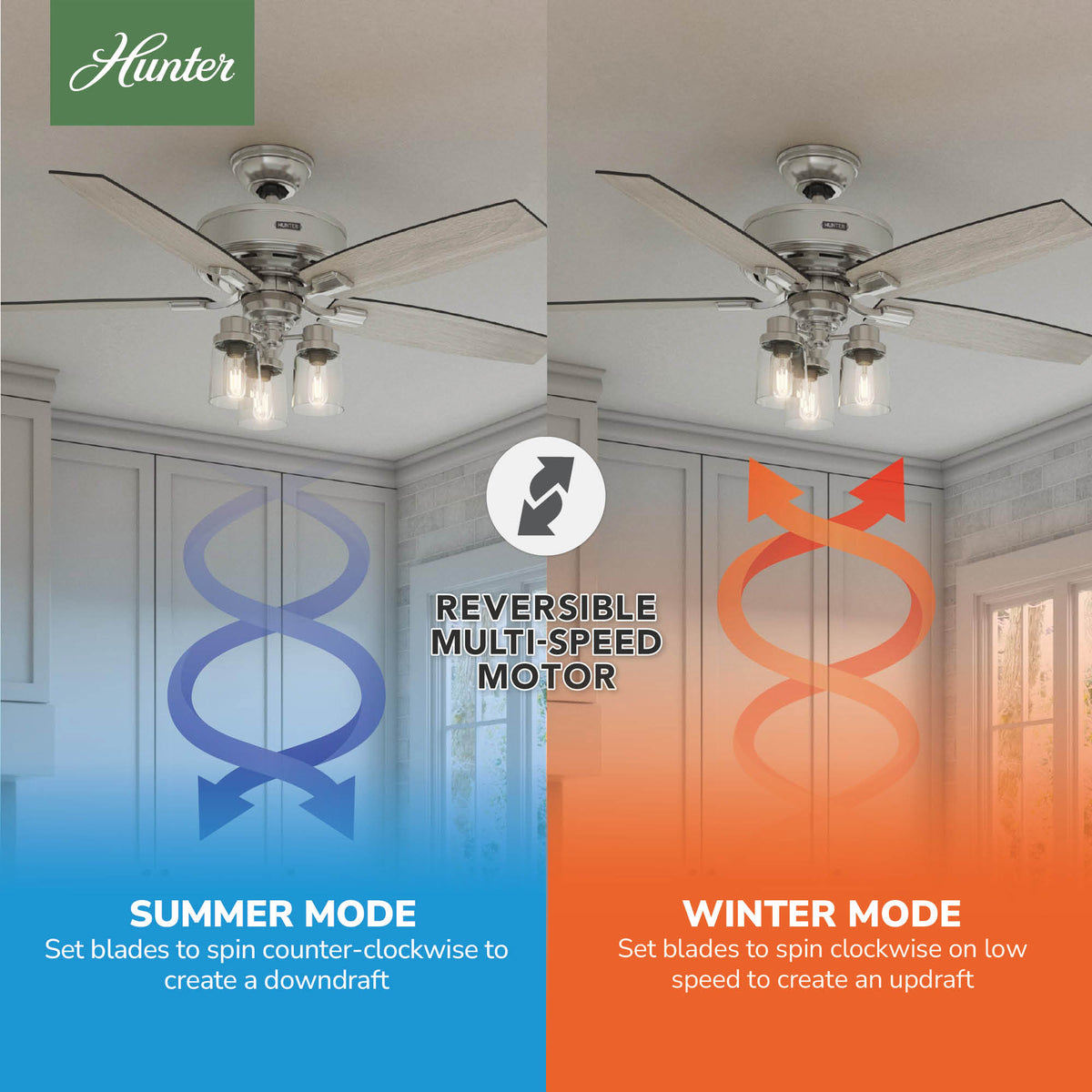 52 inch Bennett Brushed Nickel Ceiling Fan with LED Light Kit and Handheld Remote
