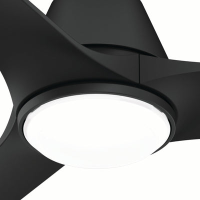 60 inch Aeronaut Wi-Fi ENERGY STAR® Matte Black Damp Rated Ceiling Fan with LED Light Kit and Handheld Remote