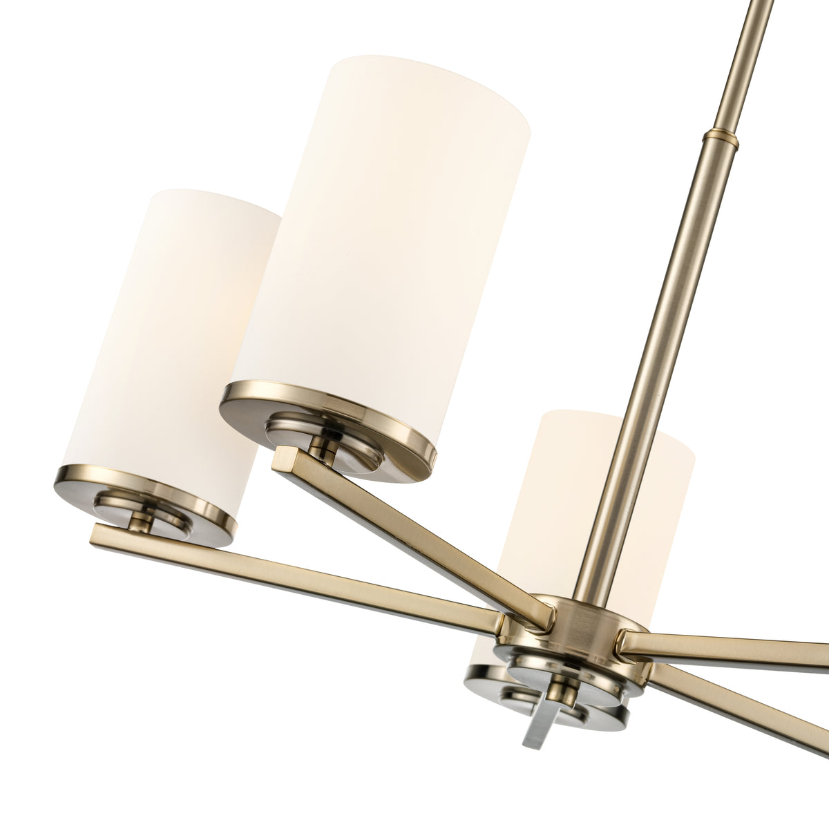 24-inch Verlana Modern Gold 5-Light Etched White Glass Chandelier