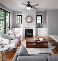 52 inch Newsome Matte Black Ceiling Fan with LED Light Kit and Pull Chain