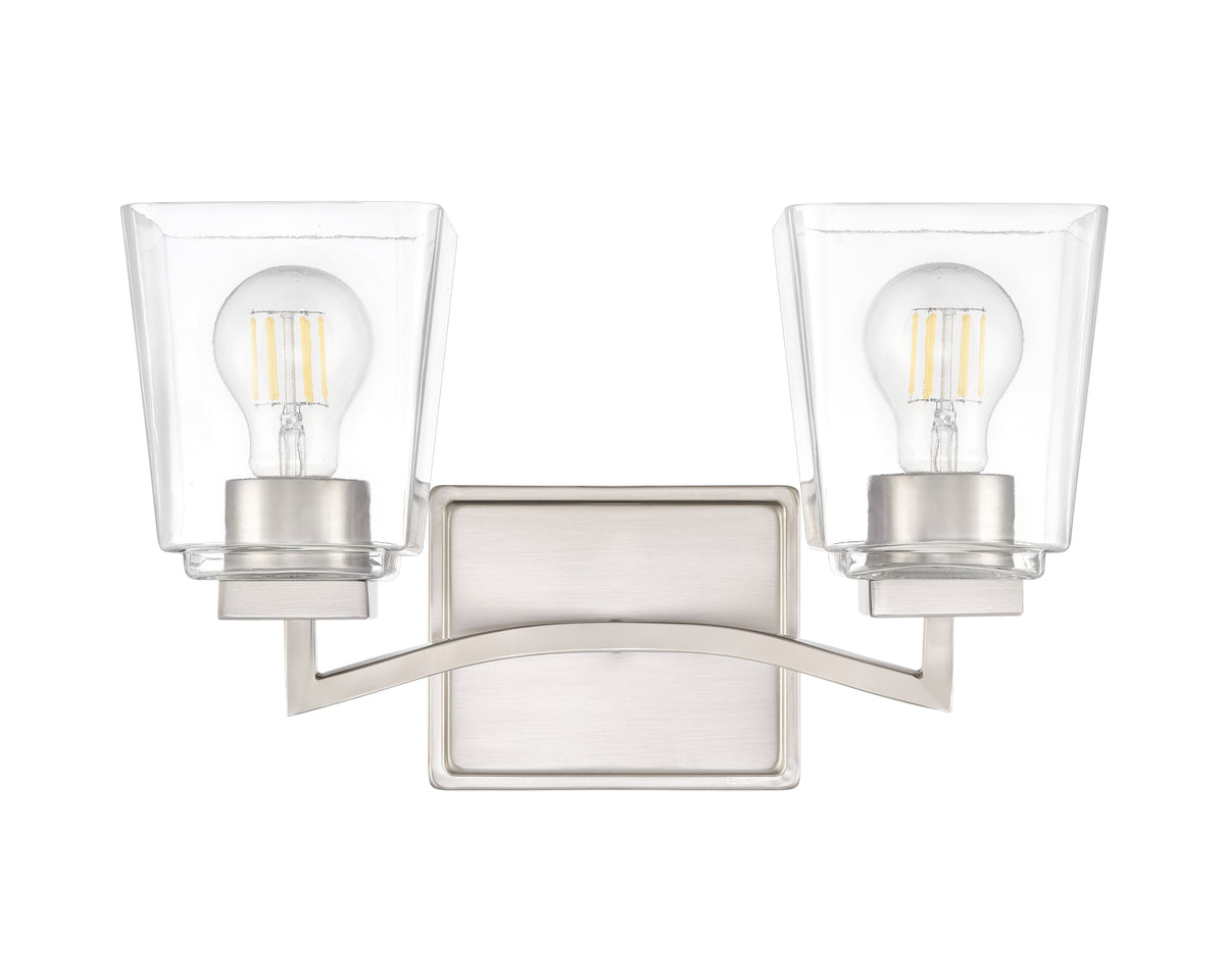 14'' Avenna Brushed Nickel 2 Light Bath Vanity
