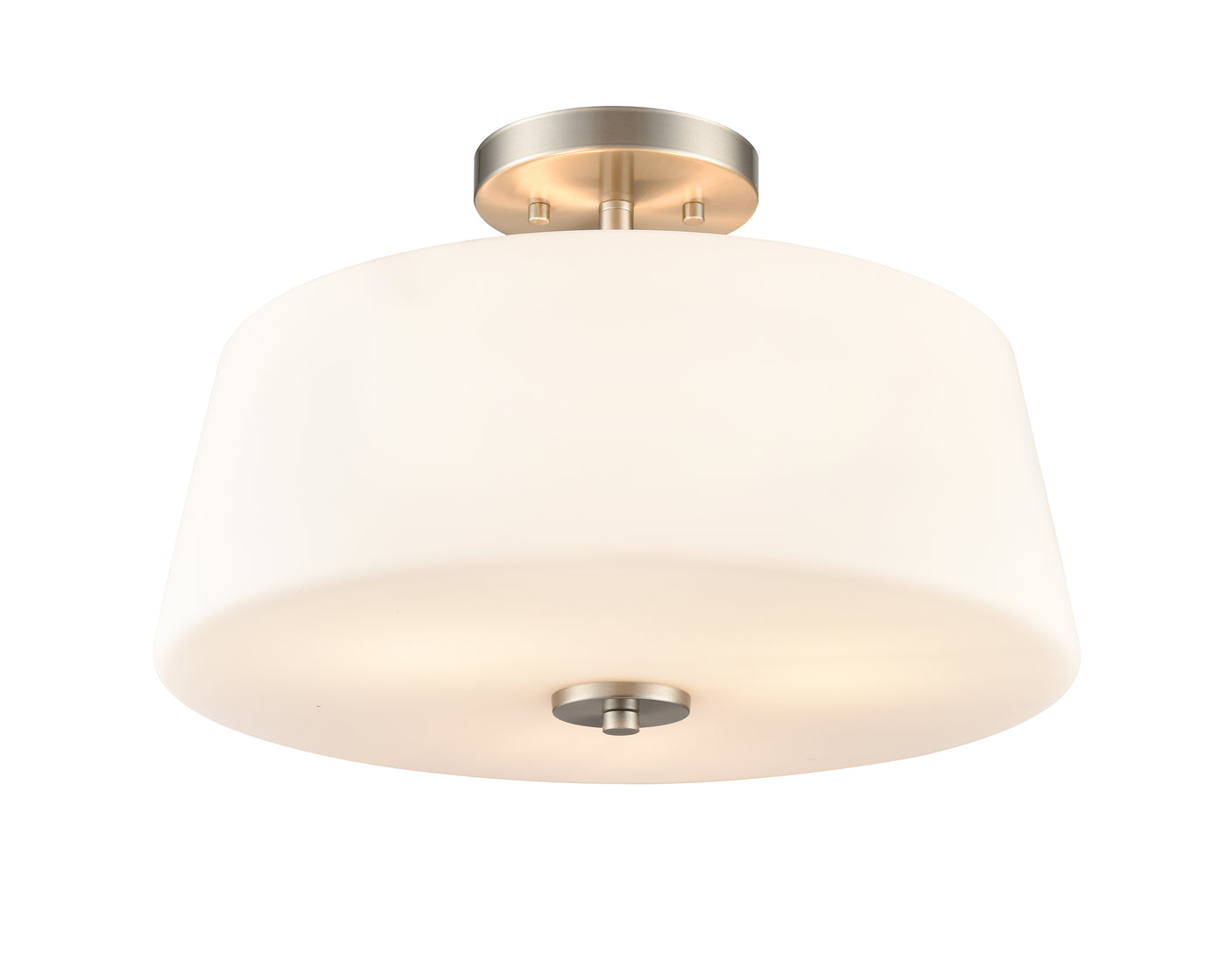 11.25'' Laphia Brushed NickelEtched Opal 3 Light Semi-Flush Mount
