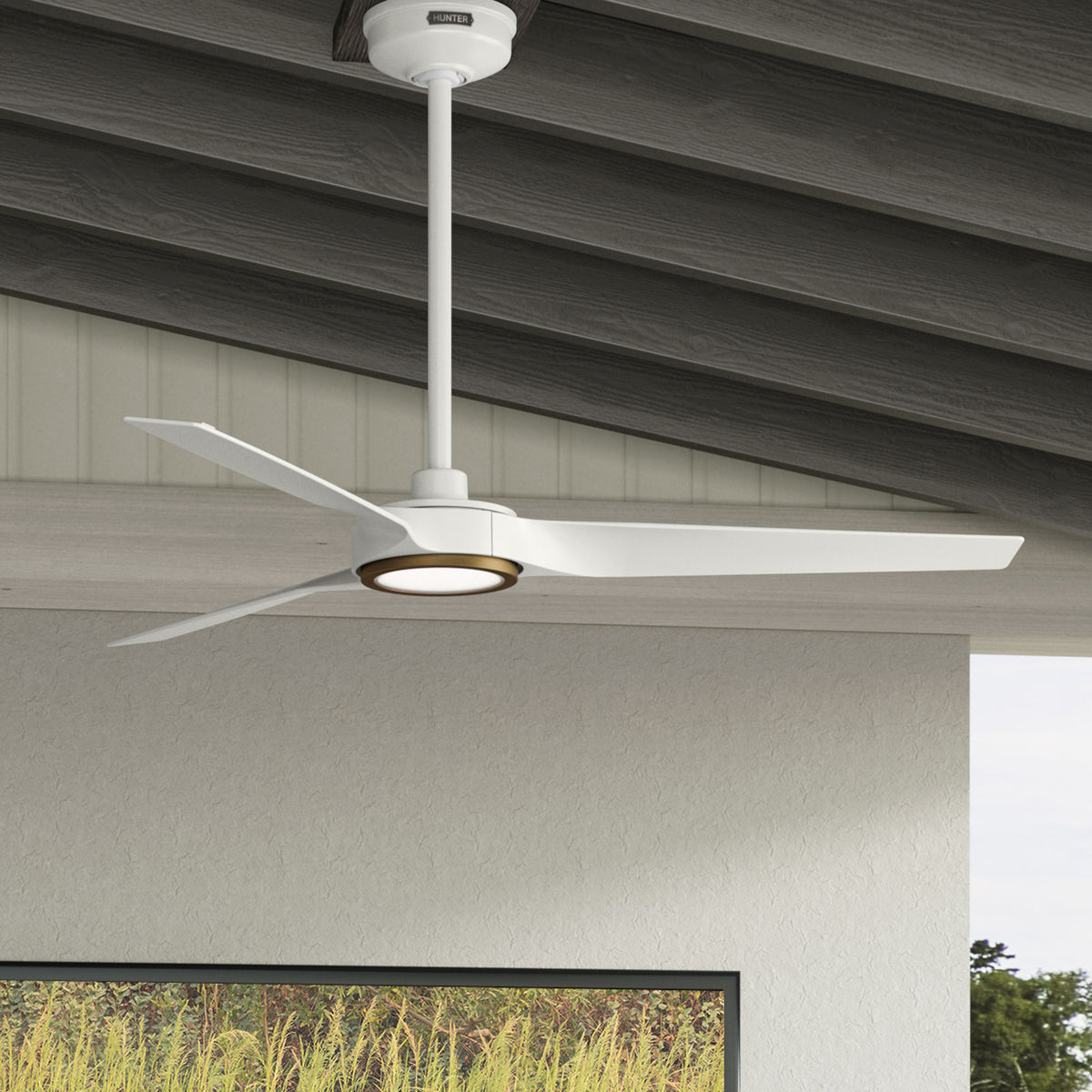 52 inch Zentech Wi-Fi ENERGY STAR® Fresh White Damp Rated LED Ceiling Fan with Remote