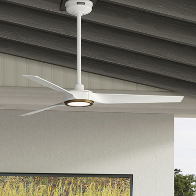 52 inch Zentech Wi-Fi ENERGY STAR® Fresh White Damp Rated LED Ceiling Fan with Remote